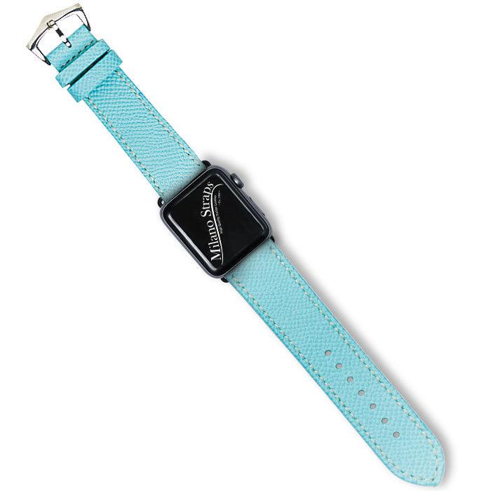 Apple Watch Leather Band ™ Hammered Calfskin Light Blue - Milano Straps