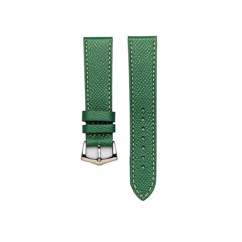 Apple Watch Leather Band ™ Hammered Green Ecru Stitches - Milano Straps