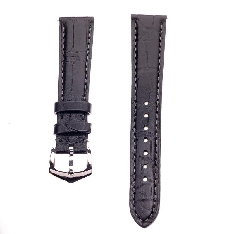 Apple Watch Leather Band ™ Matt Black Alligator Watch Strap - Milano Straps