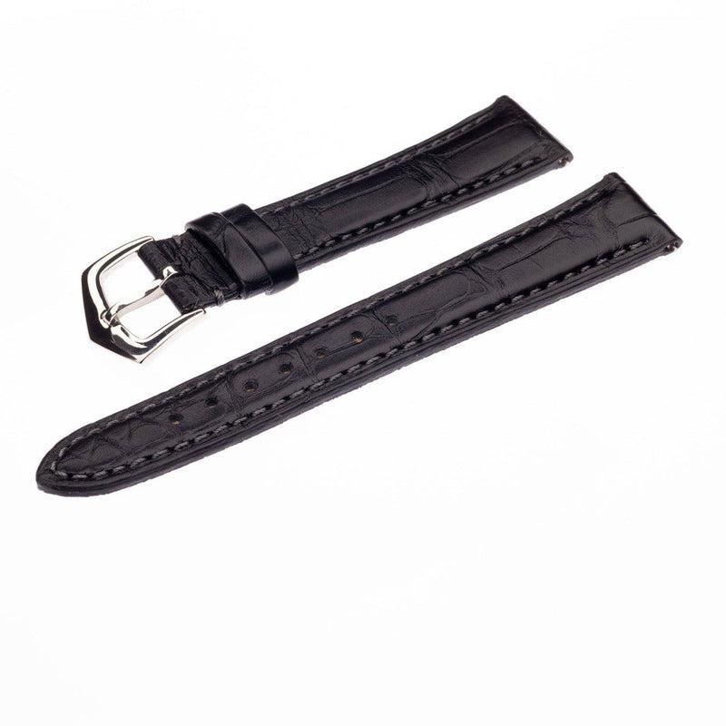 Apple Watch Leather Band ™ Matt Black Alligator Watch Strap - Milano Straps