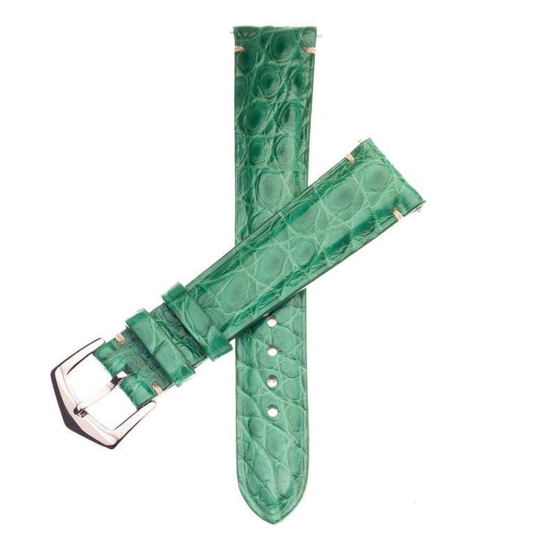 Apple Watch Leather Band ™ Millennium Green Millennium Alligator Minimal Stitches Watch Strap - Milano Straps
