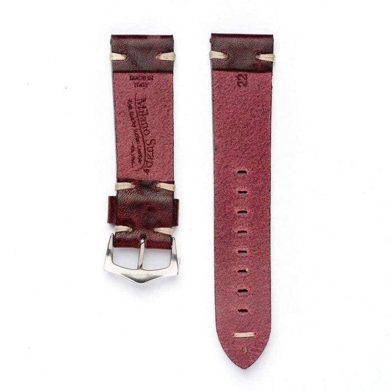 Burgundy Leather Watch Strap - Milano Straps