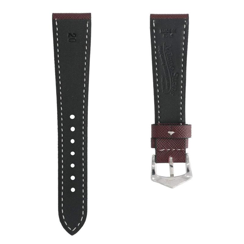 Cognac Saffiano Leather Watch Strap - Milano Straps