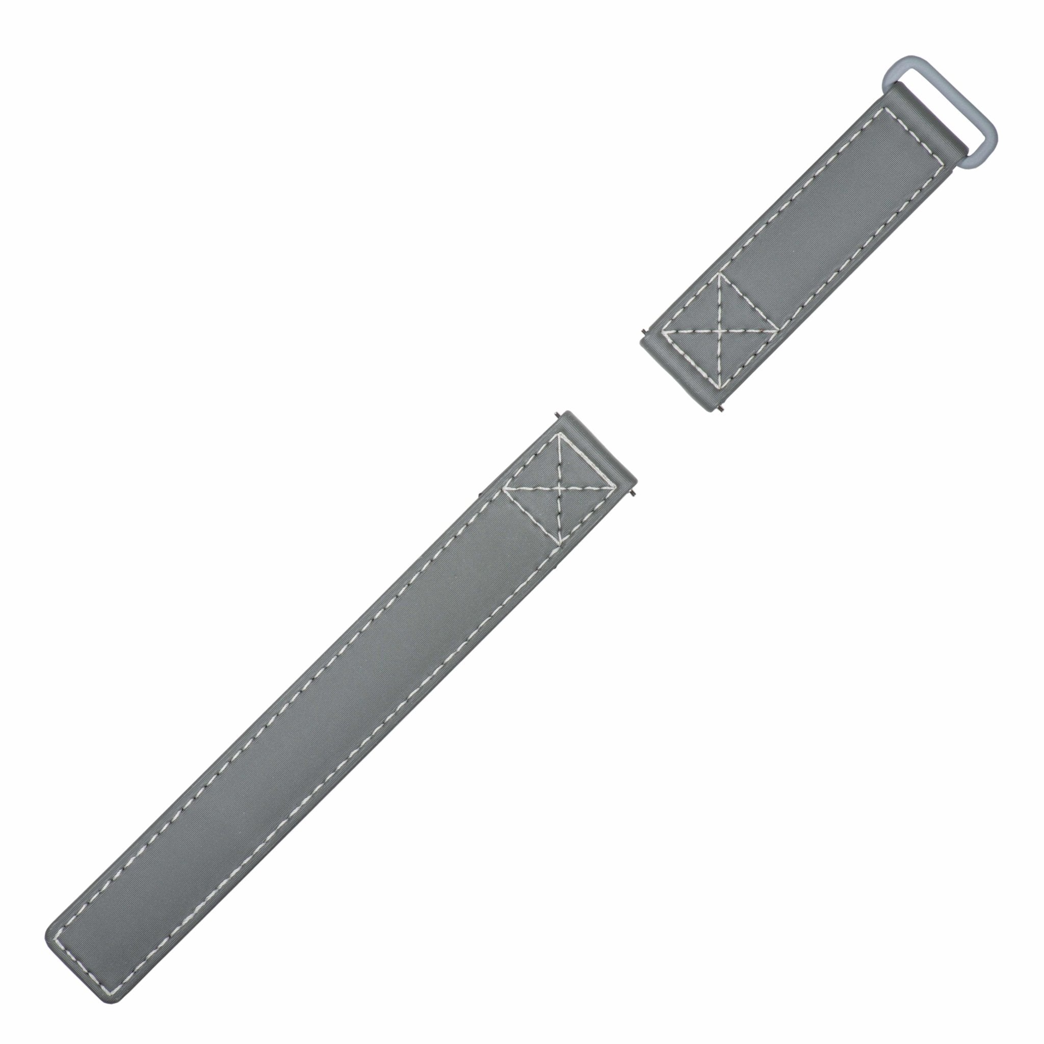 Grey Velcro® Watch Band Ecru Stitches - Milano Straps - #Watch Bands#