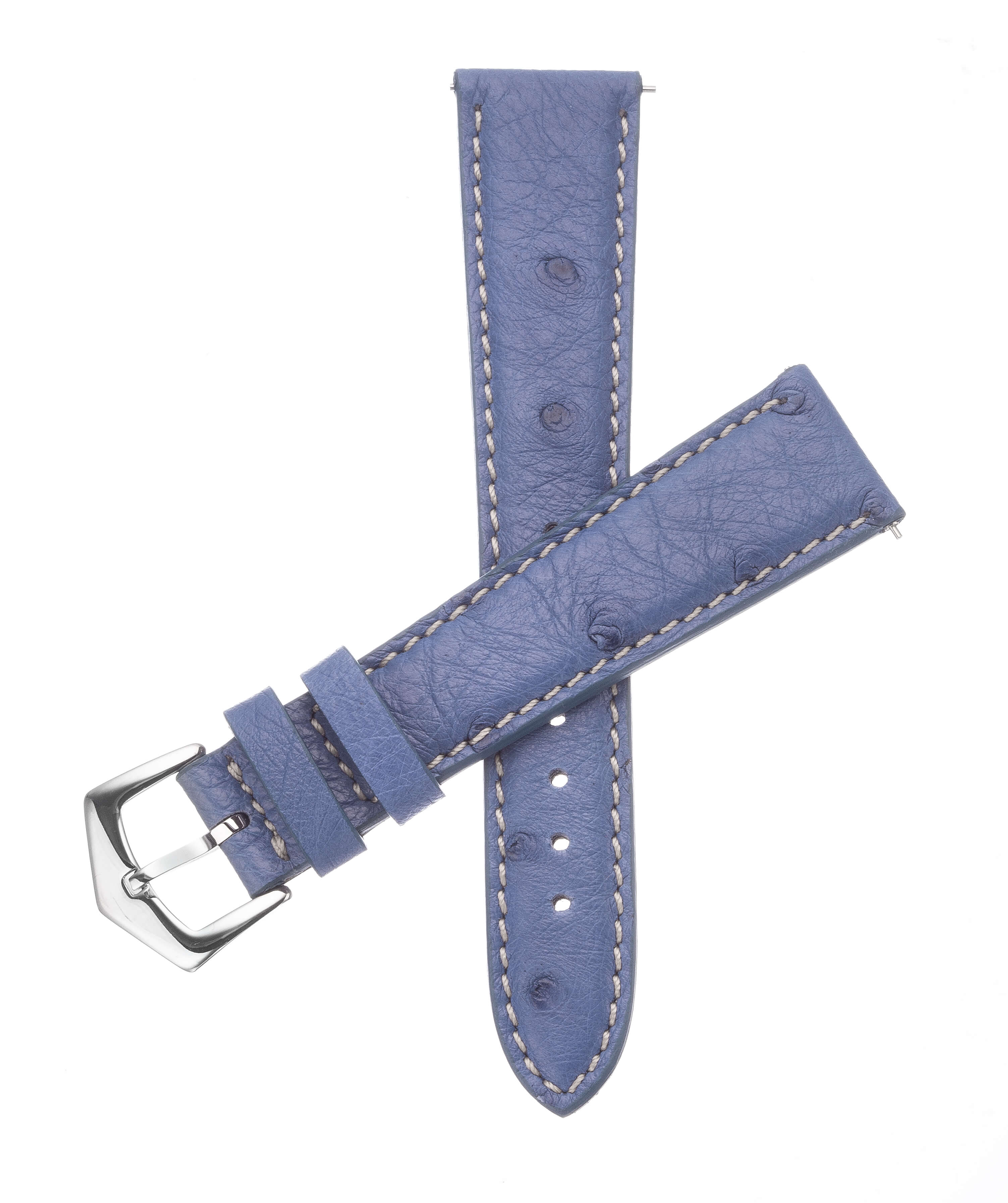 Light Blue Ostrich Leather Watch Band - Milano Straps