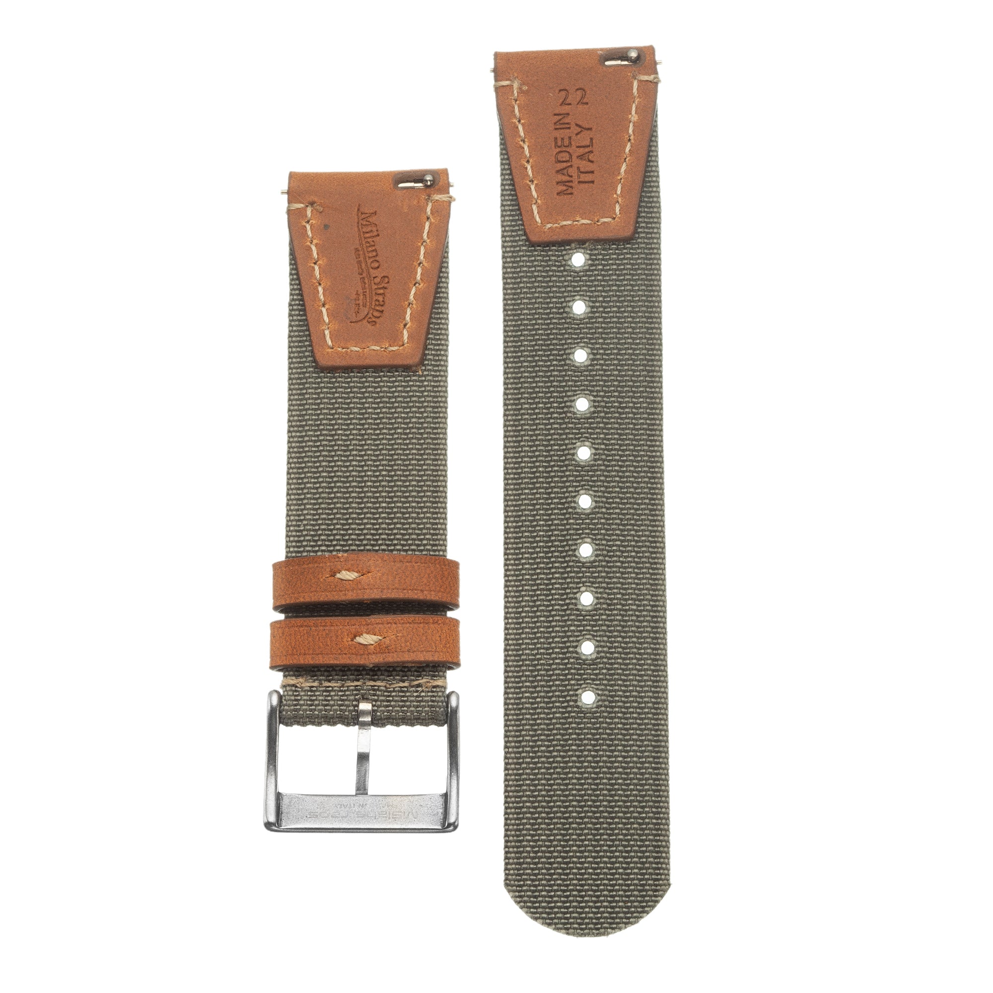 Military Grey Two Piece Strap - Milano Straps - #Watch Bands#