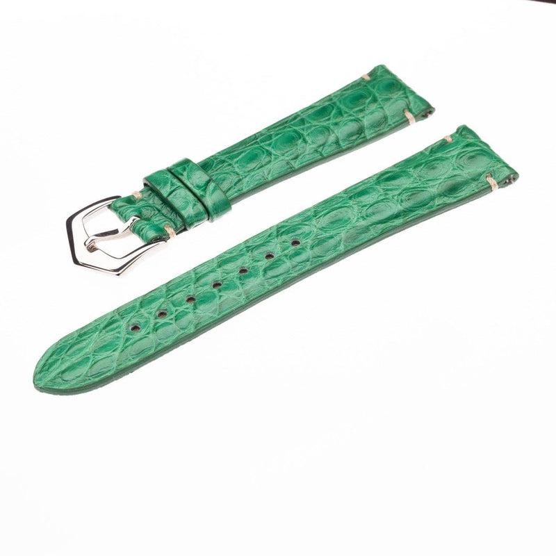 Millennium Green Alligator Minimal Stitches Watch Strap - Milano Straps