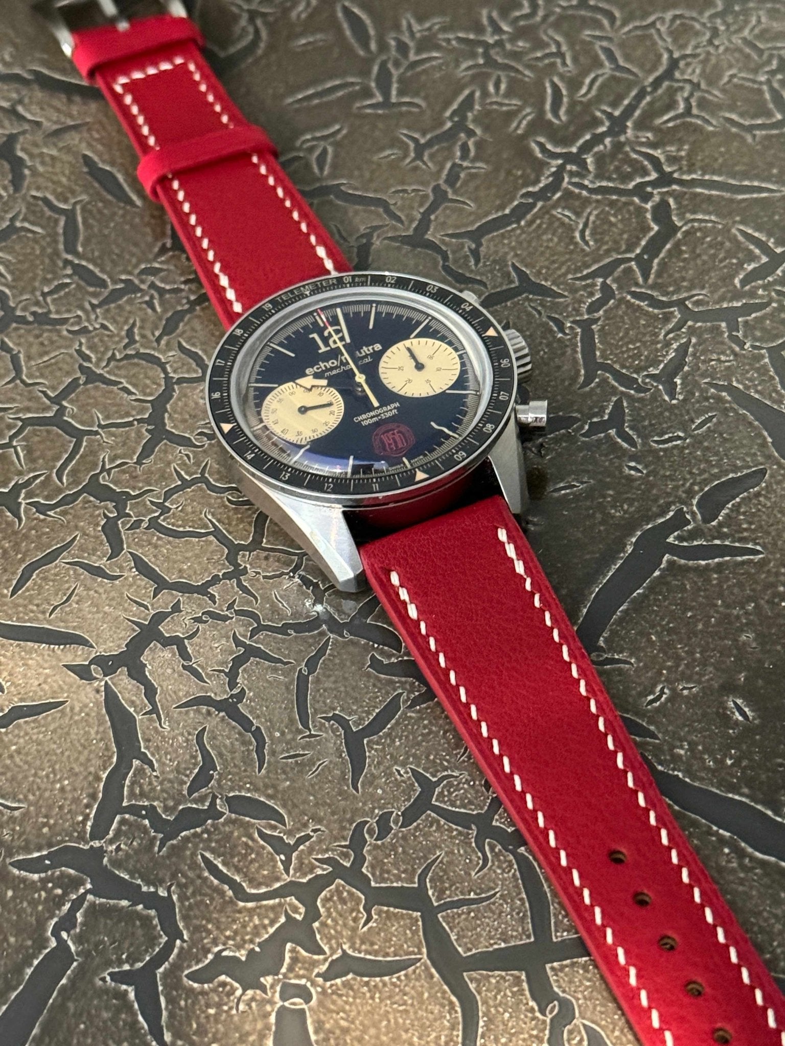 Red Barenia Leather Watch Strap - Milano Straps - #Watch Bands#